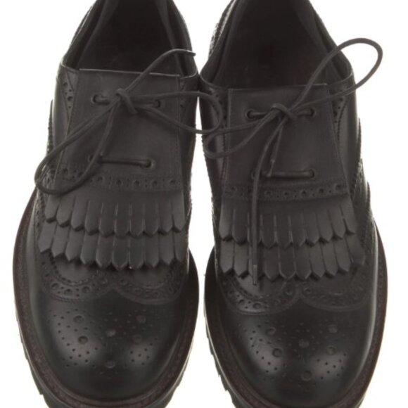 Emporio Armani Leather Lasercut Accents Brogues - Picture 1 of 4